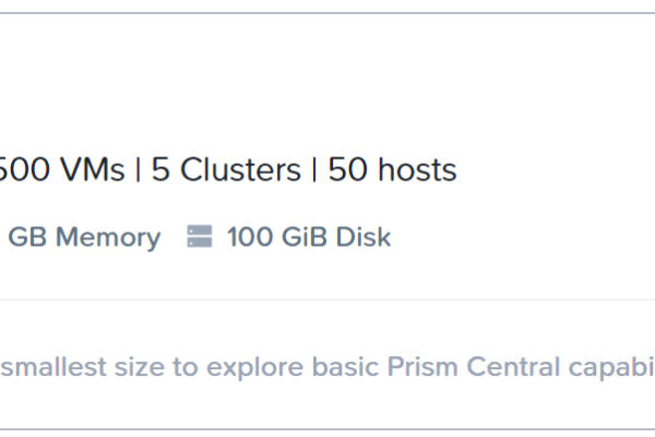 Nutanix X-Small Prism Central