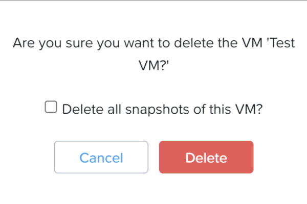 Delete VM and keep snapshots