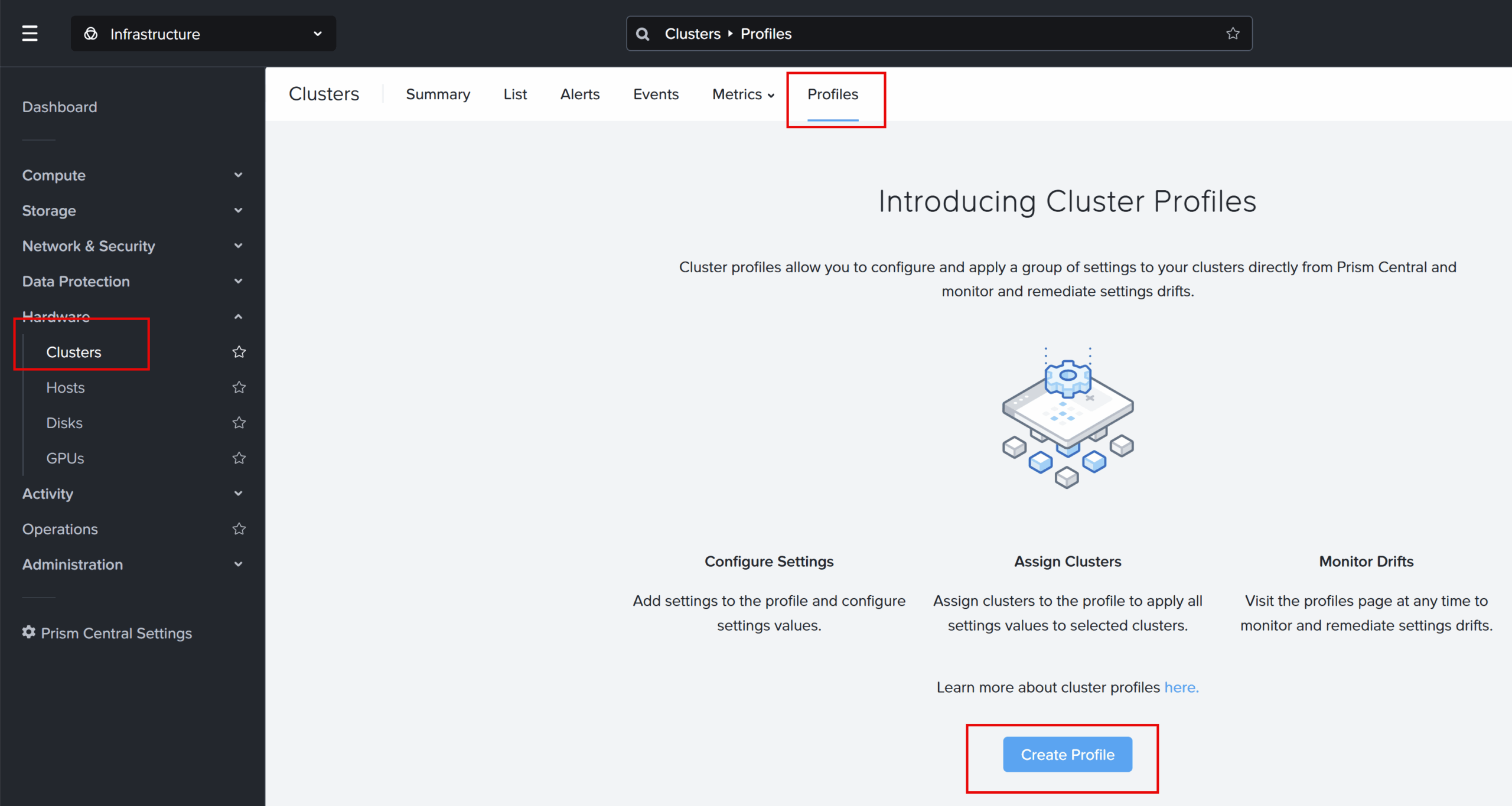 Nutanix Cluster Profiles