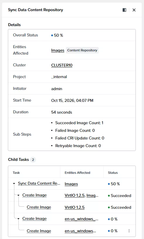 Sync Data Content Repository task with a Create Image task per item